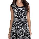 Rebecca Taylor  Revolve Leopard Stretch Knit black white Sweater Dress size XS Photo 1