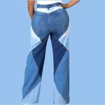 Vanberfia nwt stretchy patchwork style flared hem jeans! Blue Size undefined Photo 2