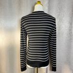 Ralph Lauren Lauren Petite Striped Silk Cardigan Navy White V Neck Button Front Photo 4