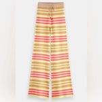 Scotch & Soda  NEW Orange Yellow Pink Stripe Flare Knit Crochet Pants - XL Photo 2