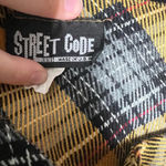 Vintage Yellow Plaid Pleated Ultra Mini Skirt y2k Size L Photo 2