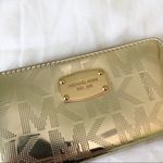Michael Kors gold metalic tote bag and wallet set Photo 8