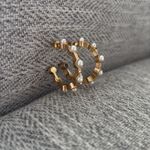 American Eagle  Gold and Pearl Hoops Photo 1