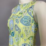 Vintage 90s Dress‎ Fish Print Women Playful Green Abstract Sleeveless Midi Small Photo 10