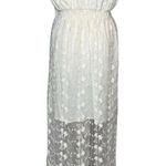 Line and Dot Strapless Lace Maxi Dress Photo 1