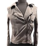 Marrakech Layla Gray Knit Asymmetrical Cropped Moto Jacket Size XS Photo 4