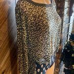 Pilcro Anthropologie  Small Leopard Print Boxy Heritage Pullover Long Sleeve Top Photo 3