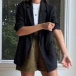 Vintage Express Oversized Black Cotton Blazer Jacket Size Large Photo 1