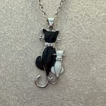 Source Unknown Elegant Black and White Cat Jewelry Set Photo 2