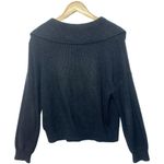 Abercrombie & Fitch  Black Ribbed Knit Collared Long Sleeve V-Neck Sweater Size S Photo 1