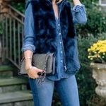 J.Crew  Vest Plush Royal Blue Vegan Fur Medium Outerwear Photo 0