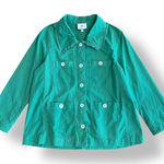 Tuckernuck ‎ Baldwin Linen Cotton Jacket Womens Size S in Palm Green Photo 0