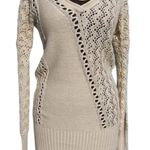 Cache Peek A Boo Metallic Kissed Knit Double V Tie Back Silk Blend Top NWT $118 Photo 5