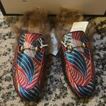 Gucci  Striped Princetown Fur Mules Lame Waves Jacquard size 36 Photo 1
