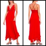 Free People 💕💕 One Adella Maxi Slip Dress ~ Red Photo 4