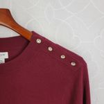 J.Crew Women's Sweater XL Red Puff Sleeve Classic Fit Rhinestone Pullover NWT Photo 5