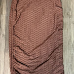 Chic Textured Brown Pencil Skirt Size L Photo 0