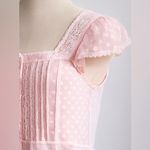 Vintage 80s Sheer Pink Swiss Dot Slip Dress by 3 Suisses Collection Lace Ruffle Photo 6