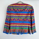 Adrianna Papell Silk Jacket Womens 12 Blazer Printed Colorful Baroque Vintage Photo 2