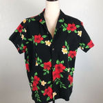 Vintage Royal Hawaiian Creations red Hibiscus button down shirt M Black Size M Photo 0