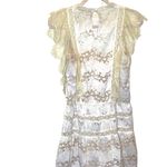 Foxiedox  mini lace dress Cream Ivory White M Sleeveless Lightweight Retro Photo 4