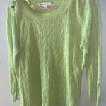 Susan Bristol Green CableKnit Linen Sweater Photo 0