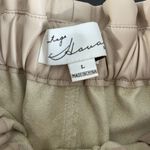 Vintage Havana Faux‎ Leather Joggers Trousers Paperbag Pants Women’s Size Large Tan Photo 7