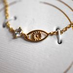 Unwritten NWT  PEACE 14k Gold Plated Cubic Zirconia Statement Necklace Photo 1