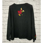 Tiara International Vintage  Fall pumpkin leaves floral knit zip sweater L. Photo 5