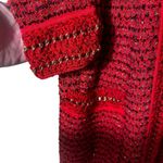 Misook Red and Black Tweed Chain Link Cardigan Size 0X Photo 2