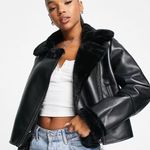 BLANK NYC Leather Faux Fur Biker Jacket  Photo 0