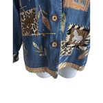 VTG New Directions Women's Embroidered Blue Denim Safari Jacket Sz Medium Casual Photo 6