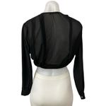 Brandy Melville Women's Black Mesh Wrap Tie Long Sleeve Crop Cover Up Top Size M Photo 1