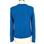 Poetry Cotton Tape High-Neck Sweater Soft Peacock Blue Size 6 Photo 1