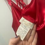 Vintage Valentines Lingerie Red Slip Dress With Heart Embroidery Details Size M Photo 3