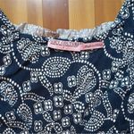Juicy Couture  Navy Blue & White Paisley Ruffle Sleeve Dress - Size P Photo 14