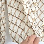 byTiMo Layered Floral Check Printed Satin Jacquard Button Down Shirt Size Small Tan Photo 10