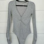 Free People Women’s Medium Gray Cozy Up With Me Bodysuit Lounge Soft Photo 0