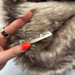 Michael Stars  Faux Fur Multi Tone Tan Brown Neck Wrap Scarf Photo 4