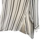 White House | Black Market  Striped Long Sleeve Sheer Blouse With Extended Tail Photo 2