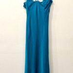 ZARA  Sleeveless Asymmetric Cut-Out Satin Effect Midi Dress Blue Women's Size XS Photo 3