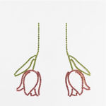 ZARA New! Rhinestone Tulip Earrings Photo 1