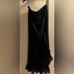 Kay Unger  long black lace skirt with ruffle and front slit size 12 Photo 1