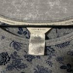 Lucky Brand | Mini Denim Floral Gray Blue Short Sleeve Roll Tab Pajama Shirt L Photo 2