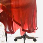 Elegant Strapless taffeta orange red sheer ribbon prom dress in misses s… Size undefined Photo 6