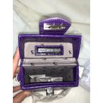 NWT Snob Essentials Audrey Jewel Box Purple Crossbody Secure Clasp Closure Photo 6