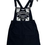 Hot Topic Women's Dark Distressed Wash Denim Skirt Overall Jumper Size Small Photo 0