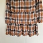 Gap Women's Soft Cotton Brown Plaid Tiered‎ Mini Dress Small Photo 4