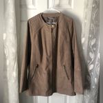 Catherines  Full Zip up utility Jacket Womens plus sz 3X Faux Leather Suede Mock Photo 2
