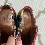 Miss Albright Anthropologie Fabric 3” heel Booties, size 7.5 Red Photo 2